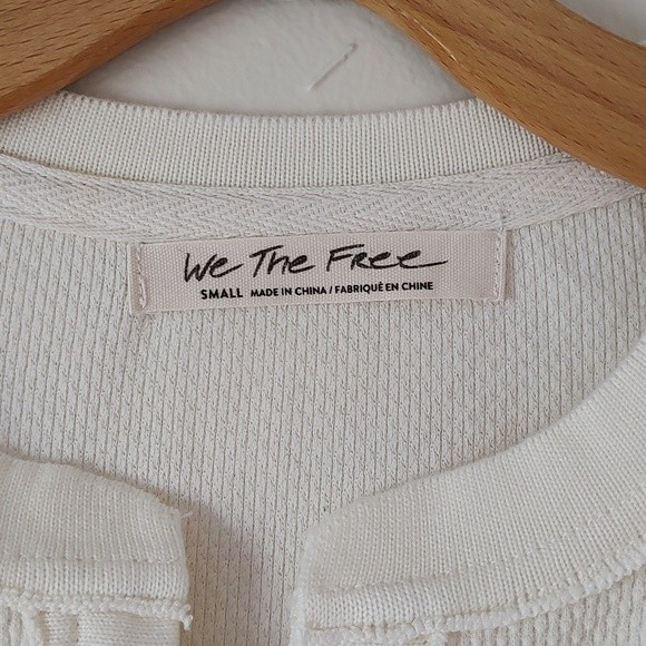 NWT! Free People Mikah Cream Layering Print Detailing Top / Shirt Size Small $78 - Picture 6 of 9